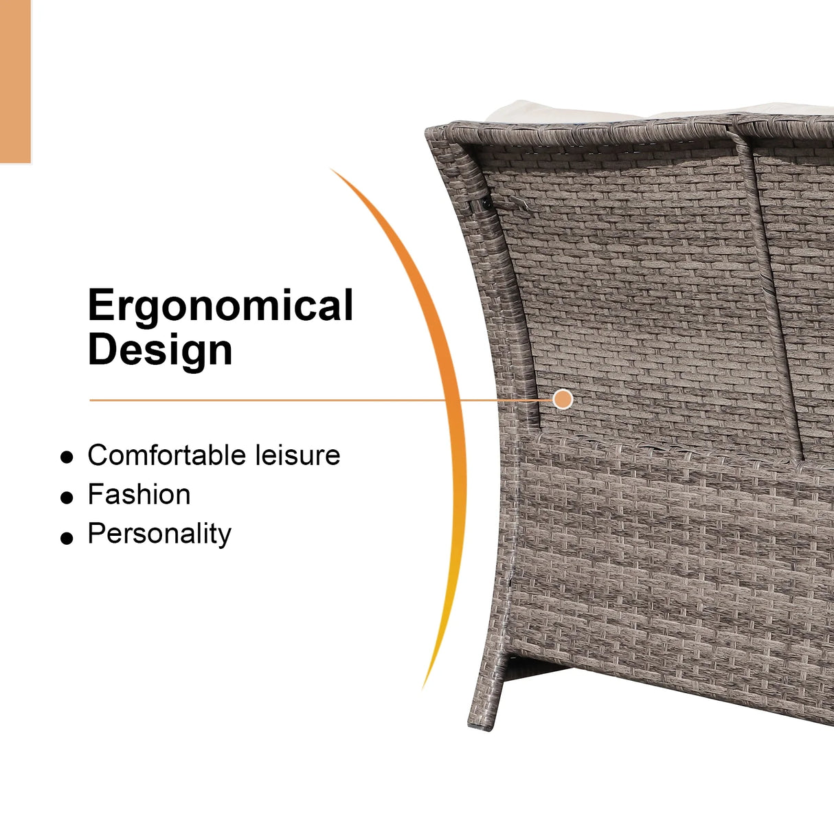 Outdoor Wicker Love Seat and Coffee Table Set, Weather Resistant Rattan, Patio Furniture with Cushions & Storage Bin