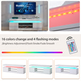 JOIVI LED TV Stand with Power Outlets, Modern High Gloss Entertainment Center for TVs Up to 75", TV Media Console with Storage
