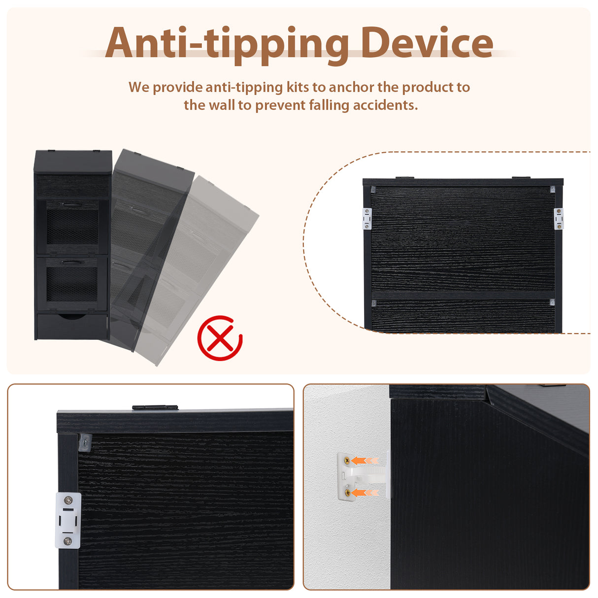 JOIVI Potato Storage Wood Bin, Wooden Bread Storage Bins with Removable Drawer & 2 Doors, 16'' Onion Organizer with Grocery Section, Vegetable Organization Cabinet for Kitchen