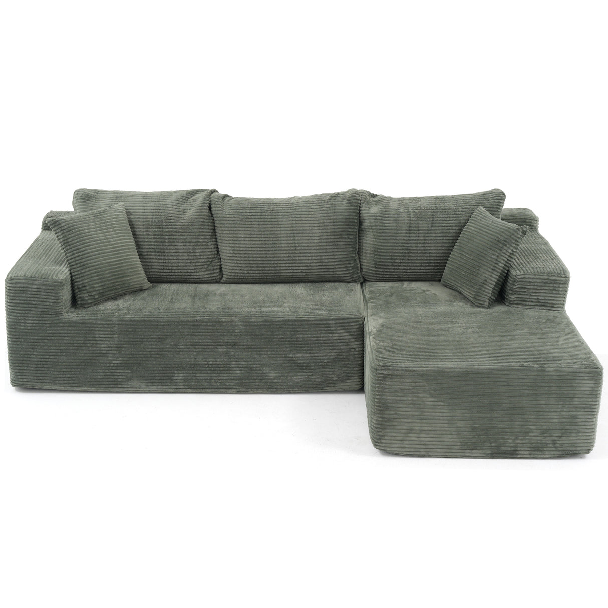 JOIVI Indoor Modular Sectional Sofa, 106" Corduroy Cloud Couch L Shaped Sofas with Deep Seat, Comfy Fluffy Plush Couches, No Assembly Required, Right Chaise