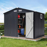 JOIVI 8 x6 FT Outdoor Storage Shed with Window, Galvanized Metal Steel Weather Resistant Garden Shed