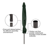 6.6 x 9.8ft Rectangular Patio Umbrella, Outdoor Table Market Umbrella with Push Button And Tilt/Crank, Dark Red/ Dark Blue / Beige / Turquoise