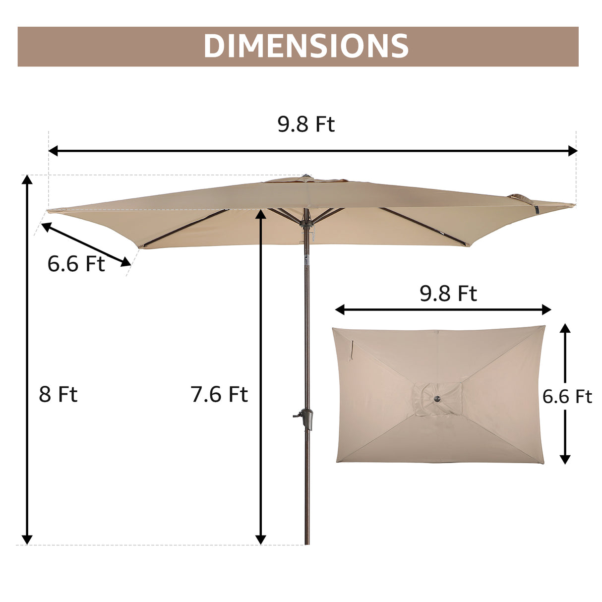 JOIVI 2 PCS Outdoor Patio Ottoman with Thick Cushions,Brown - JOIVI