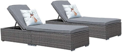  Adjustable Wicker Chaise Lounge grey