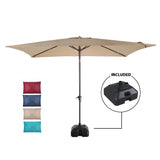 JOIVI 2 PCS Outdoor Patio Ottoman with Thick Cushions,Brown - JOIVI