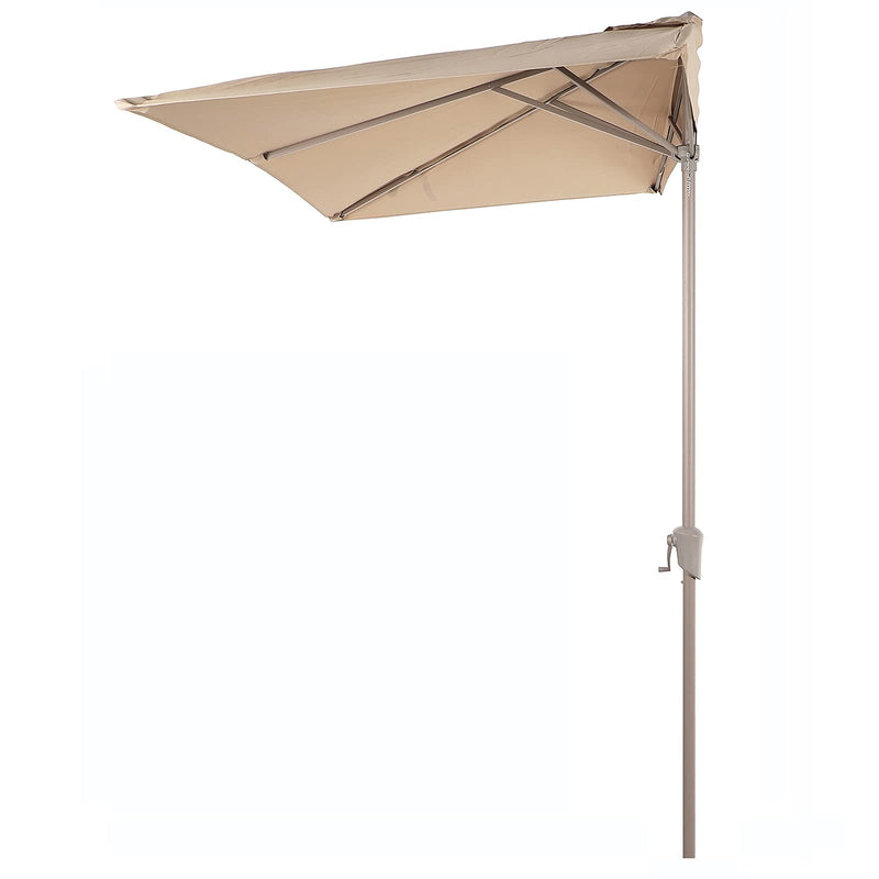 7.5’by 4’Half Rectangular Outdoor Patio Umbrella for Patio, Balcony, Garden, Deck