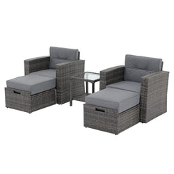 JOIVI 5 Pieces Wicker Patio Furniture Set Outdoor Patio Chairs