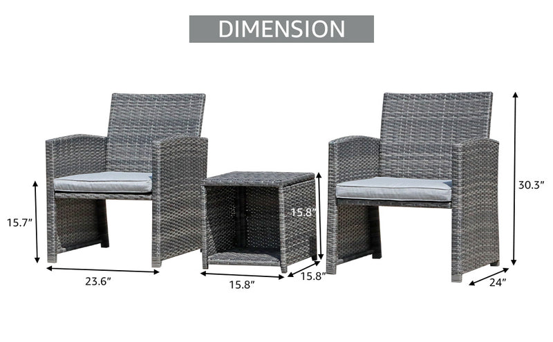 JOIVI 2 PCS Outdoor Patio Ottoman with Thick Cushions,Brown - JOIVI