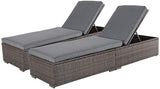  Adjustable Wicker Chaise Lounge grey