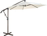 10ft Offset Hanging Patio Umbrella, Outdoor Cantilever Aluminum Umbrella with 360° Rotation, Crank and Tilt System, Cream White