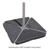 Patio Umbrella Base, 4-Piece Cantilever Offset Patio Umbrella Base, Easy Filling Umbrella Stand Weights, Sand Filled Only, with Easy-Fill Spouts, Max 132lbs, Triangle Plates