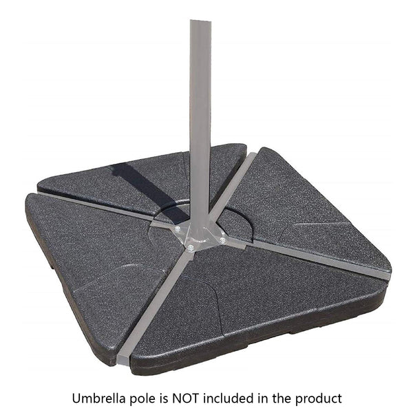 Patio Umbrella Base, 4-Piece Cantilever Offset Patio Umbrella Base, Easy Filling Umbrella Stand Weights, Sand Filled Only, with Easy-Fill Spouts, Max 132lbs, Triangle Plates
