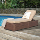  Adjustable Wicker Chaise Lounge turqoise