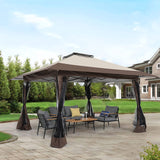 JOIVI 13’x13’ Pop Up Gazebo, Outdoor Canopy Tent Shade with Metal Frame Mosquito Netting