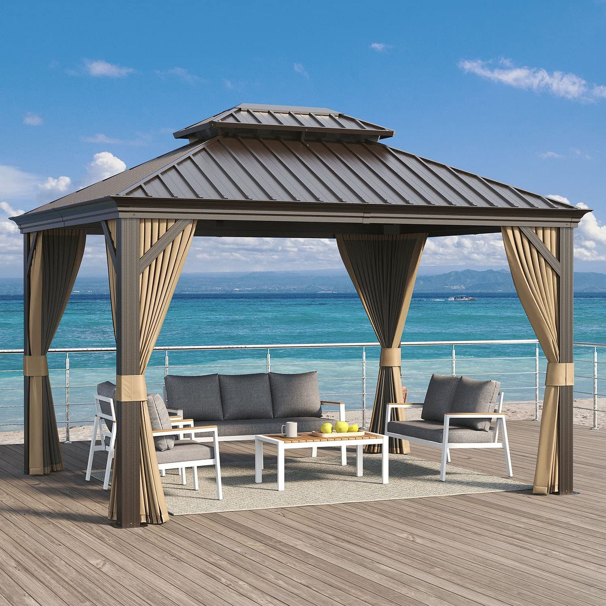 10' X 12' Hardtop Gazebo with Aluminum Frame