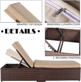  Adjustable Wicker Chaise Lounge turqoise