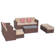 JOIVI 2 PCS Outdoor Patio Ottoman with Thick Cushions,Brown - JOIVI