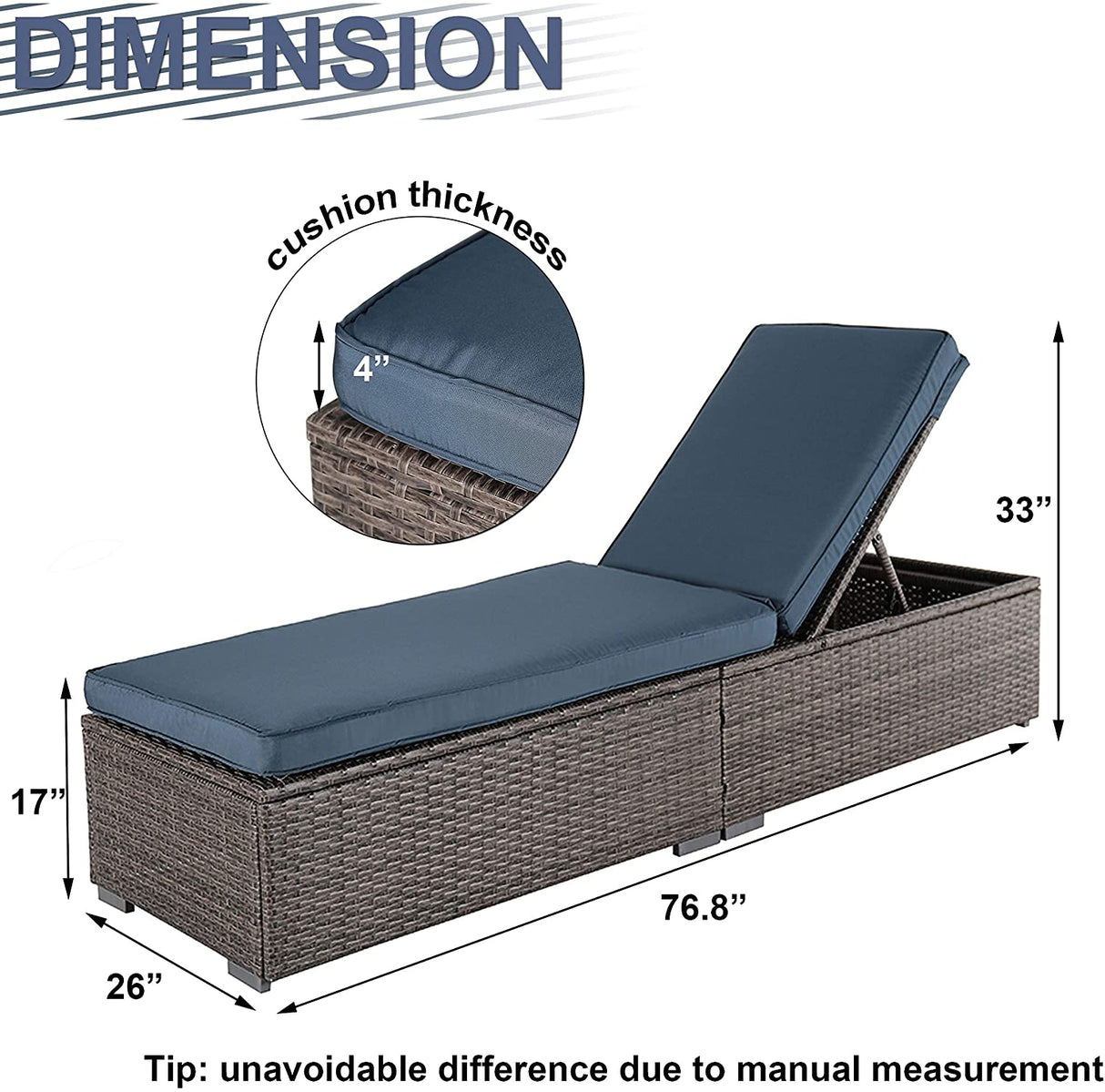 JOIVI 2 PCS Outdoor Patio Ottoman with Thick Cushions,Brown - JOIVI