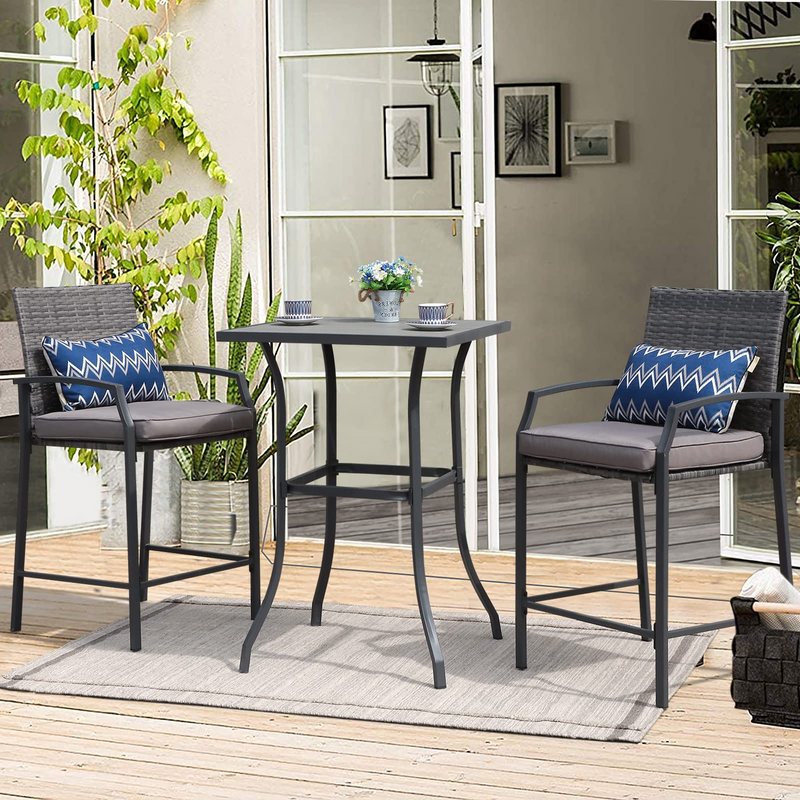 Bistro table with shop bar stools