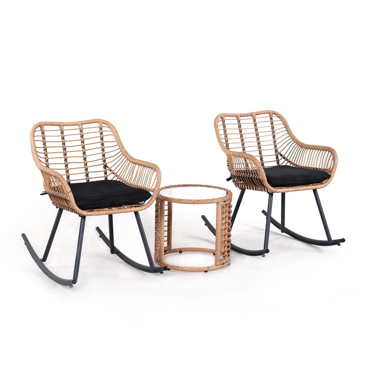 3 Piece Outdoor Furniture Rocking Bistro Set