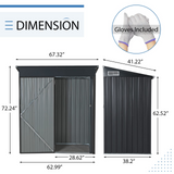 5'x3' Outdoor Storage Shed